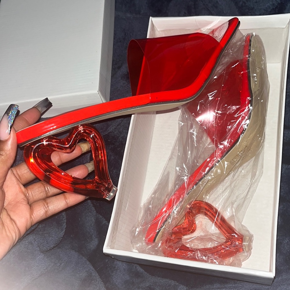 Super Cute red heart heel
